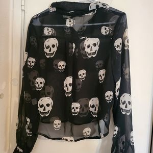SKULL SHEER TOP